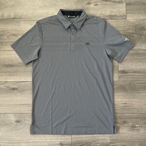 Travis Mathew Mens M Golf Polo Shirt Gray Short Sleeve
